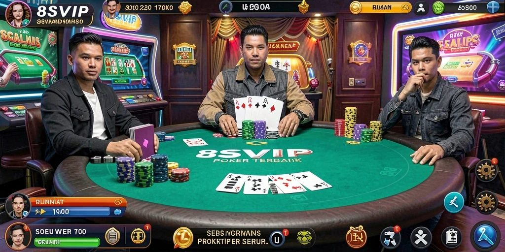 Screenshot gameplay Poker yang mendebarkan dari 8SVIP.