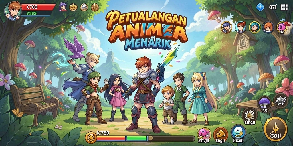 Tampilan gameplay C789 yang menawan dengan karakter anime keren.