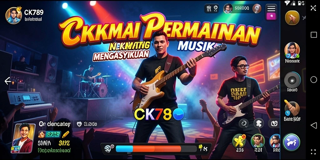 Tampilan gameplay CK789 dengan aksi musik yang seru dan interaktif.