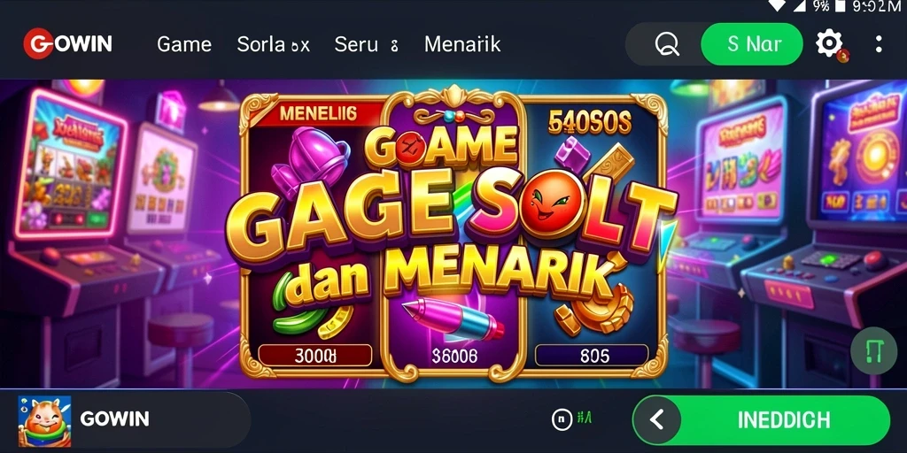 Screenshot GOWIN menampilkan gameplay Slot yang menarik dan berwarna.