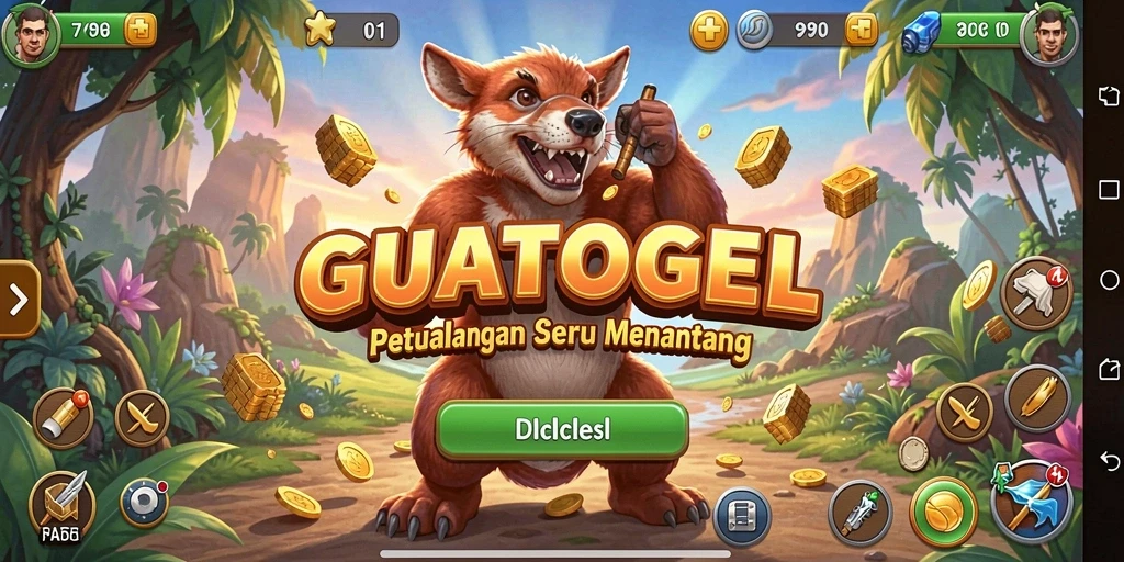 Tampilan gameplay seru dalam GUATOGEL menampilkan aksi mendebarkan.