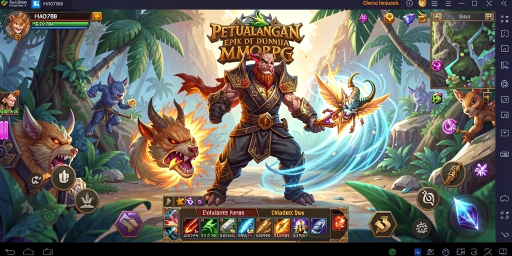 Screenshot HAO788 menampilkan aksi seru dalam dunia MMORPG.