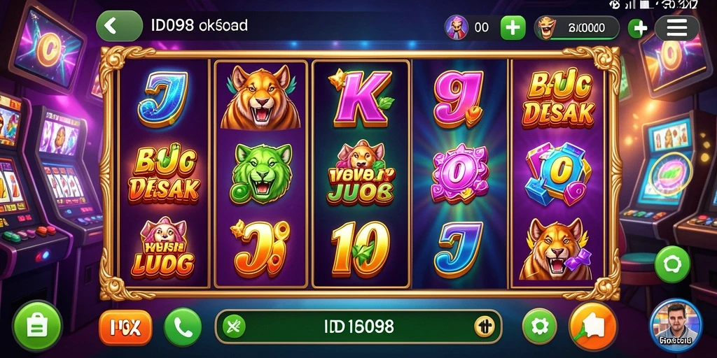 Tangkapan layar gameplay ID098 yang menunjukkan kombinasi simbol Slot.