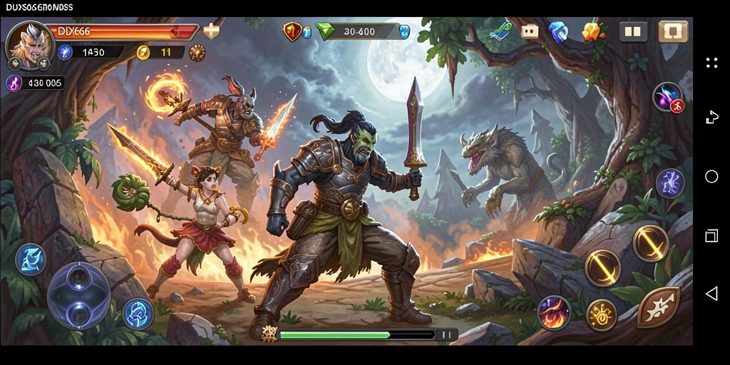 Screenshot gameplay IDX66 yang menampilkan petualangan seru di dunia fantasi.