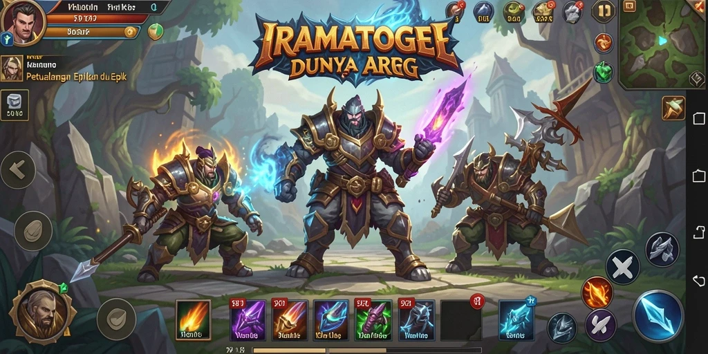 Tampilan seru gameplay ARPG di IRAMATOGEL dengan pertarungan epik.