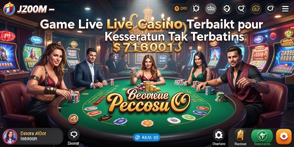 Tampilan gameplay Live Casino yang mendebarkan di J200M.