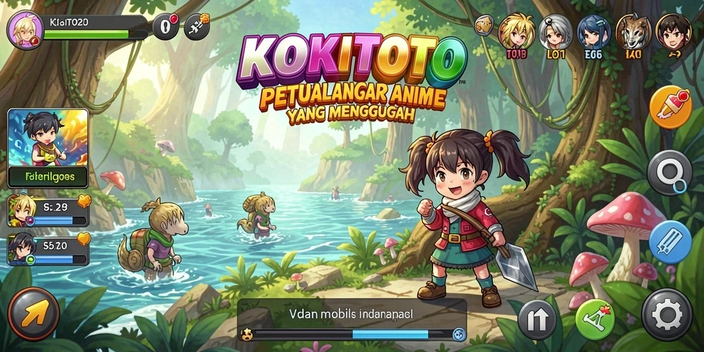 Tampilan seru gameplay KOKITOTO yang penuh warna.
