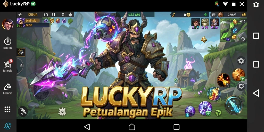 Tampilan gameplay epik di dunia petualangan RPG.