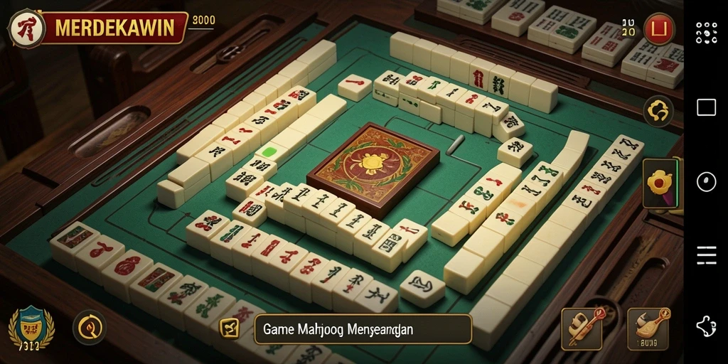 Tangkapan layar gameplay MERDEKAWIN yang menarik di Mahjong.
