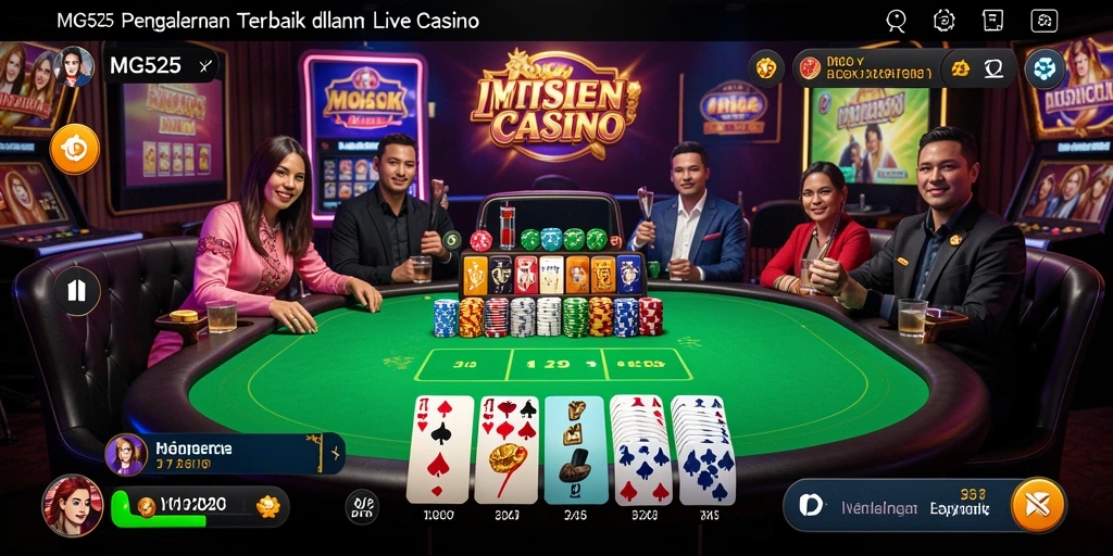 Tampilan gameplay Live Casino MG525 yang mendebarkan dan interaktif.