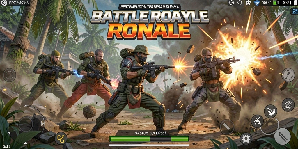Tampilan gameplay PP7 yang seru dalam mode Battle Royale.