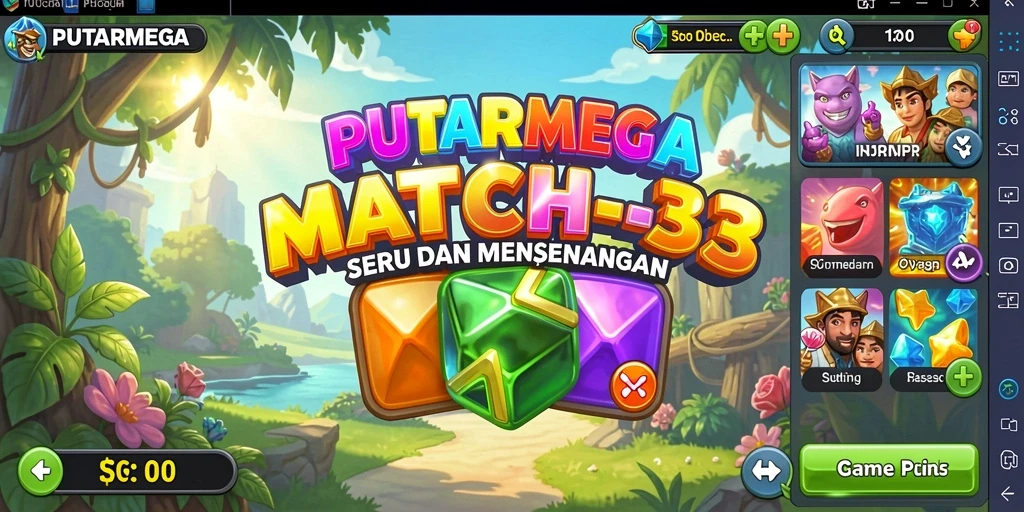 Tampilan gameplay seru PUTARMEGA dengan elemen warna-warni.