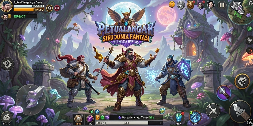 Tampilan aksi seru dalam permainan petualangan RP6677.