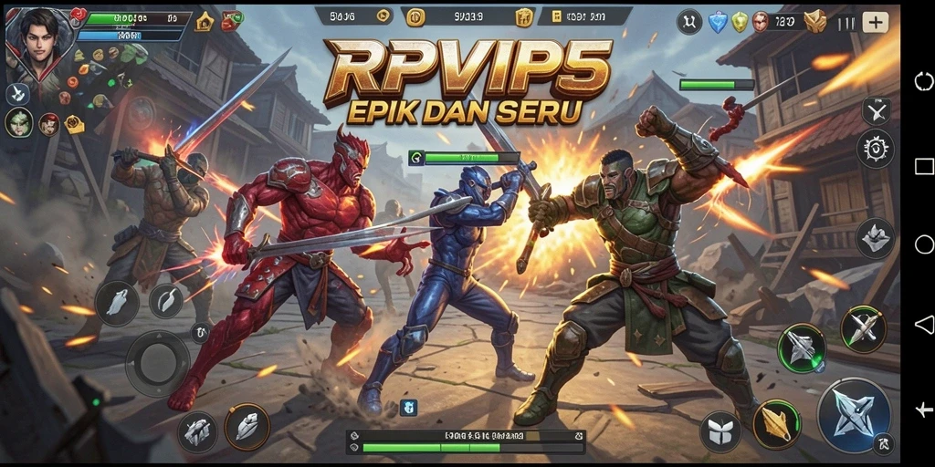 Screenshot RPVIP5 menampilkan aksi pertarungan yang mendebarkan dan grafis yang memukau.