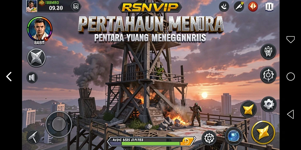 Tampilan gameplay menara pertahanan yang mendebarkan dan strategis.