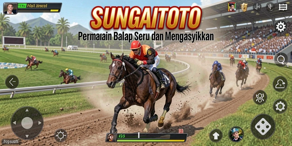 Gameplay penuh aksi dari SUNGAITOTO dengan mobil balap.