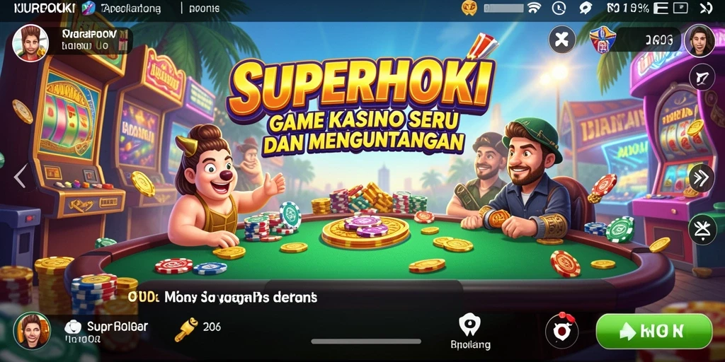 Screenshot utama dari <strong>SUPERHOKI</strong> menampilkan gameplay kasino yang mengasyikkan dan menarik.