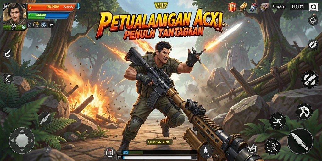Tampilan seru gameplay V07 yang penuh aksi.