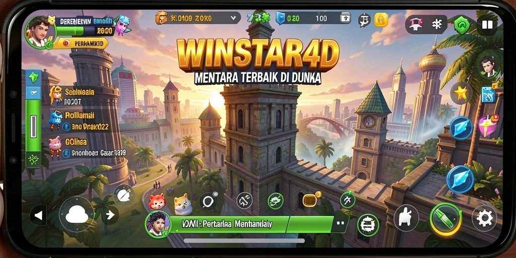 Gameplay seru dan strategis dalam <strong>WINSTAR4D</strong>, menara pertahanan yang menantang.