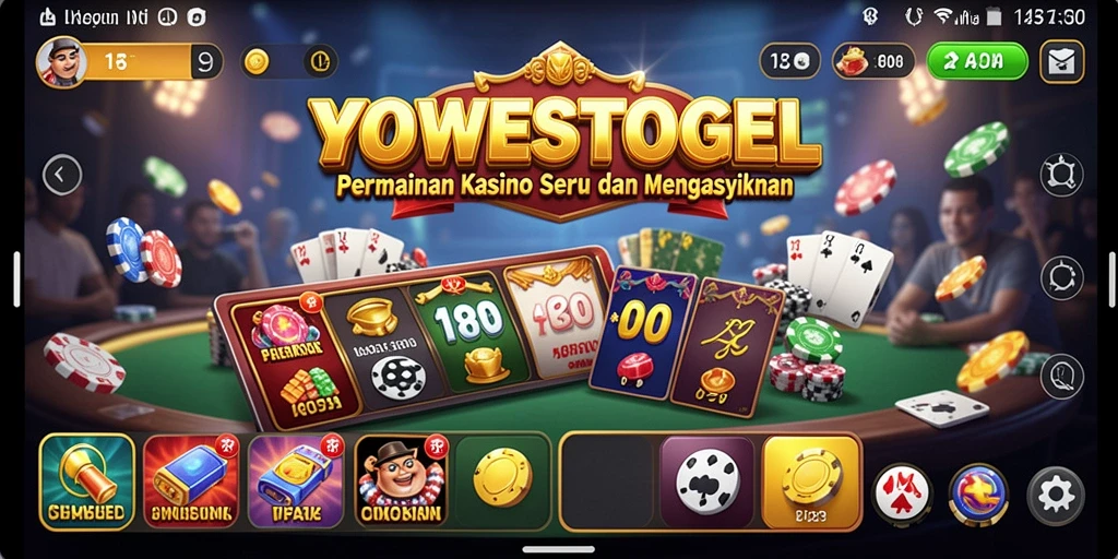 Tampilan screenshot YOWESTOGEL menampilkan keseruan permainan Kasino.